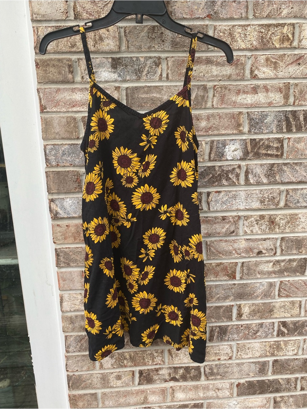 Girls/Kids SO Sunflower Slip Dress in Black and Yellow Size Large